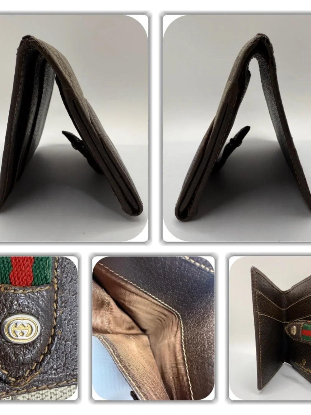 REGAL GUCCI GG MONOGRAM ANNIVERSARY COLLECTION GREEN & RED WEB STRIPE WALLET! - Picture 14 of 17